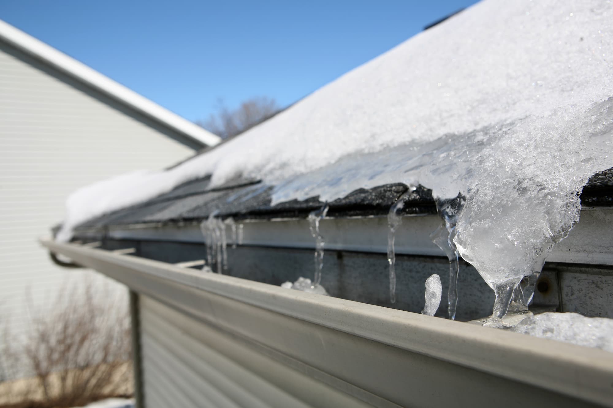 Ice dam removal services at BLC Roofing